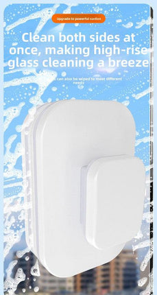 Magnetic Double Sided Window Cleaner for 15-26mm Double Glazed Glass High Rise Safety Wiper Tool White.