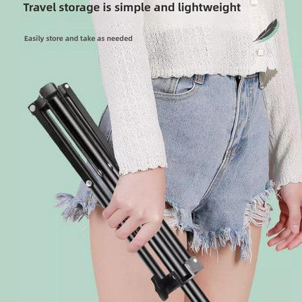 1.7m Black Tripod Stand with Phone Holder Adjustable Floor Stand for Live Streaming Vlogging Overhead Video Recording Makeup Kit with Carry Bag.