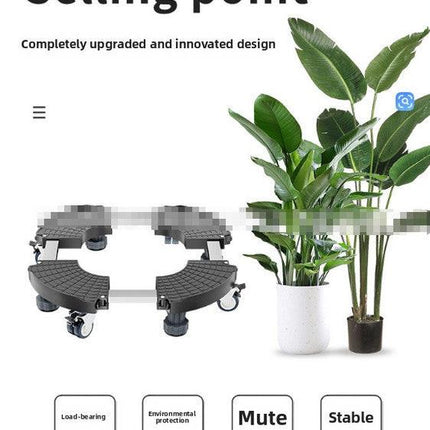 Black Round Adjustable Plant Pot Caddy Stand with Wheels Heavy Duty Rolling Gas Cylinder Tray Dolly for Indoor Outdoor Patio.