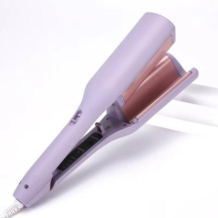 32mm French Style Hair Waver Curler Mermaid Waves Iron V-Shape Barrel Negative Ion Fast Heating Styling Tool Purple AU Plug.