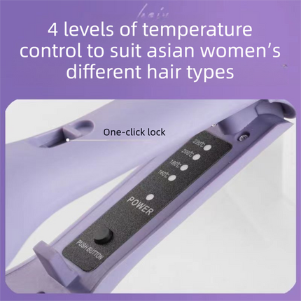 32mm French Style Hair Waver Curler Mermaid Waves Iron V-Shape Barrel Negative Ion Fast Heating Styling Tool Purple AU Plug.