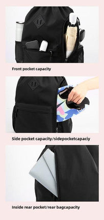 Large Drawstring Backpack Waterproof Gym Bag Lightweight Sports Sackpack with Zipper Pockets for Travel and Swimming Purple.