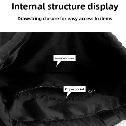 Large Drawstring Backpack Waterproof Gym Bag Lightweight Sports Sackpack with Zipper Pockets for Travel and Swimming Purple.