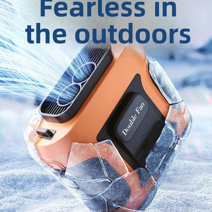 Waist Clip Fan 6000mAh Rechargeable Portable Personal Fan with Dual Outlet 13500RPM High Speed Airflow for Outdoor Work Green.