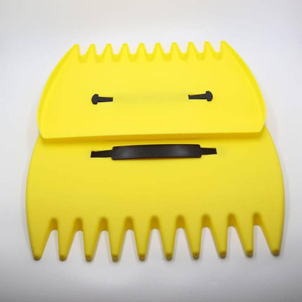 Pair of Horticultural Leaf Rake Hand Tools Set Large Plastic Claw Grabber Ideal for Collecting Yard Debris, Grass Clippings, and Scraps Yellow.