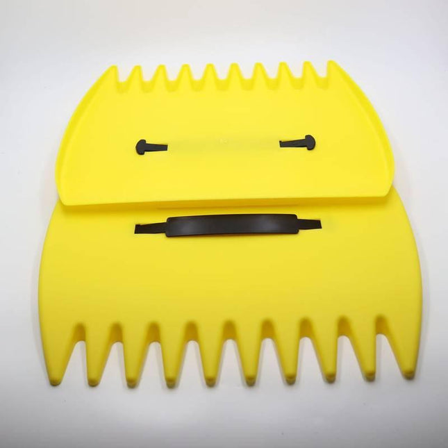 Pair of Horticultural Leaf Rake Hand Tools Set Large Plastic Claw Grabber Ideal for Collecting Yard Debris, Grass Clippings, and Scraps Yellow.