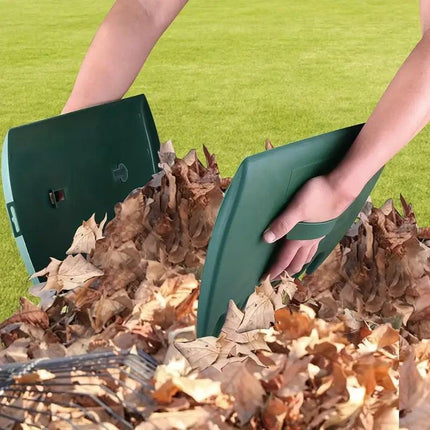 Pair of Horticultural Leaf Rake Hand Tools Set Large Plastic Claw Grabber Ideal for Collecting Yard Debris, Grass Clippings, and Scraps Yellow.