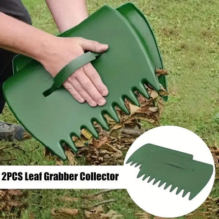 Pair of Horticultural Leaf Rake Hand Tools Set Large Plastic Claw Grabber Ideal for Collecting Yard Debris, Grass Clippings, and Scraps Yellow.