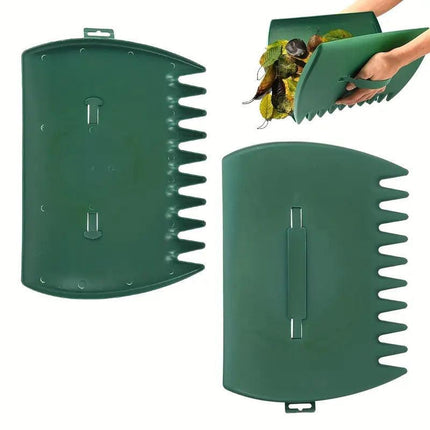 Pair of Horticultural Leaf Rake Hand Tools Set Large Plastic Claw Grabber Ideal for Collecting Yard Debris, Grass Clippings, and Scraps Yellow.