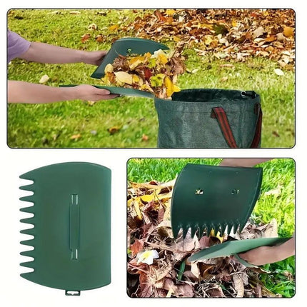 Pair of Horticultural Leaf Rake Hand Tools Set Large Plastic Claw Grabber Ideal for Collecting Yard Debris, Grass Clippings, and Scraps Yellow.