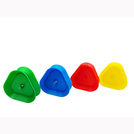 Triangle Playing Card Holders 4 Pack Hands Free Game Organizers for Kids Seniors and Adults Ideal for Family Poker Nights.