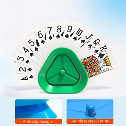 Triangle Playing Card Holders 4 Pack Hands Free Game Organizers for Kids Seniors and Adults Ideal for Family Poker Nights.