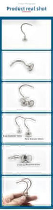 Neodymium Magnetic Hooks 25mm Base Large Open Mouth Hanger Heavy Duty Magnet for Fridge Kitchen BBQ Grill Utensils and Keys Silver.