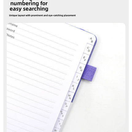 Light purple Password Log Book with Alphabetical Tabs Internet Address Organizer Small PU Leather Notebook with Owl Design Pen Holder and Inner Pocket Ideal for Home and Office.