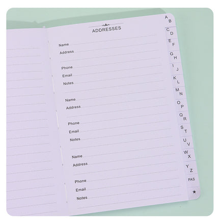 Black Address Book with Alphabetical Tabs B6 Hardcover Telephone & Contact Organizer with Pen Holder & Elastic Band for Home Office.
