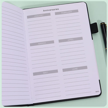 Black Password Book with Alphabetical Tabs B6 Hardcover Internet Address Logbook & Password Organizer with Pen Loop Elastic Band and Inner Pocket.