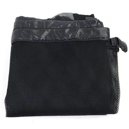 Black Large Hanging Pool Toy Storage Bag - Mesh Net Organiser for Swimming Floats, Sports Balls & Inflatables - 145cm Extra Large Capacity for Outdoor Fences & Garage.