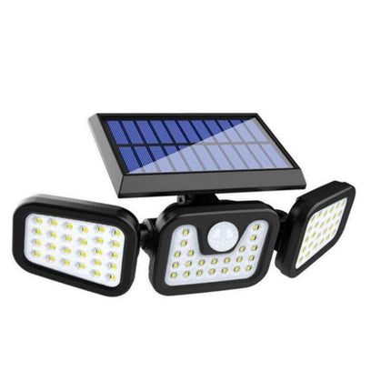 Solar Outdoor Security Lights Motion Sensor 74 LED - 3 Adjustable Heads Flood Light IP65 Waterproof for Garden Garage & Driveway.
