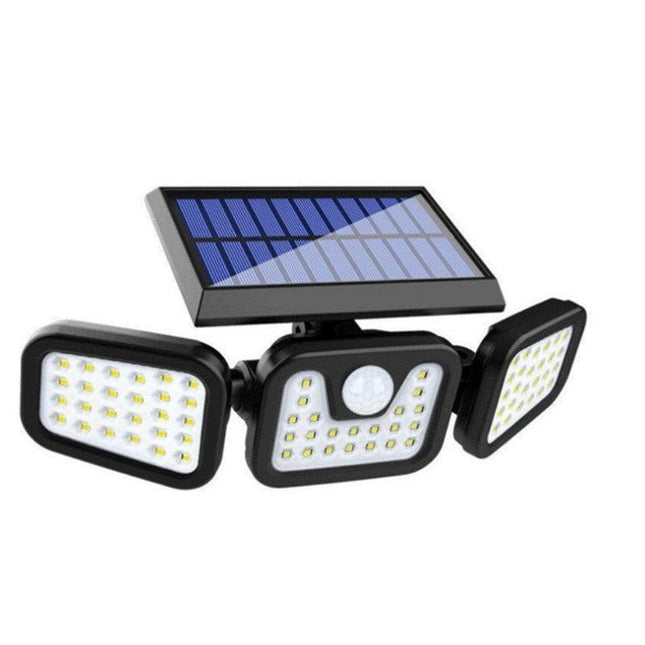 Solar Outdoor Security Lights Motion Sensor 74 LED - 3 Adjustable Heads Flood Light IP65 Waterproof for Garden Garage & Driveway.