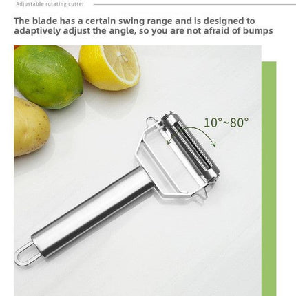 Premium Stainless Steel Dual Peeler & Julienne Cutter - 2-in-1 Vegetable Slicer with Swivel Blade - Heavy Duty Multi-Function Kitchen Tool for Potatoes, Carrots & Fruit.