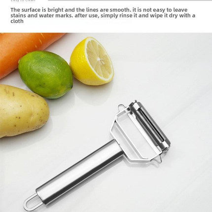 Premium Stainless Steel Dual Peeler & Julienne Cutter - 2-in-1 Vegetable Slicer with Swivel Blade - Heavy Duty Multi-Function Kitchen Tool for Potatoes, Carrots & Fruit.