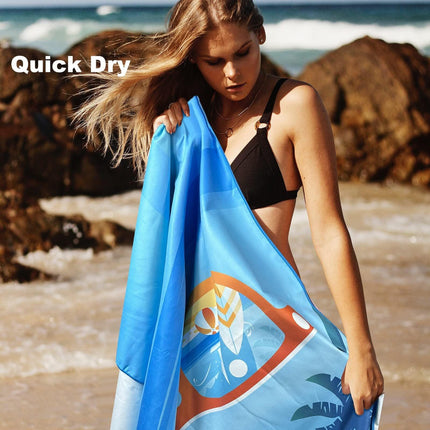 Sand Free Microfibre Beach Towel - Quick Dry Lightweight Travel Towel 70x150cm(240GSM) - 3D Sunglasses Print for Summer, Pool & Camping.
