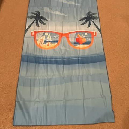 Sand Free Microfibre Beach Towel - Quick Dry Lightweight Travel Towel 70x150cm(240GSM) - 3D Sunglasses Print for Summer, Pool & Camping.