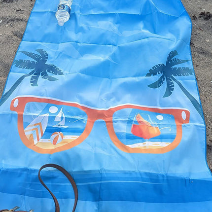 Sand Free Microfibre Beach Towel - Quick Dry Lightweight Travel Towel 70x150cm(240GSM) - 3D Sunglasses Print for Summer, Pool & Camping.
