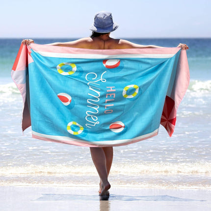Sand Free Microfibre Beach Towel - Quick Dry Lightweight Travel Towel 70x150cm(240GSM) - 3D Sunglasses Print for Summer, Pool & Camping.