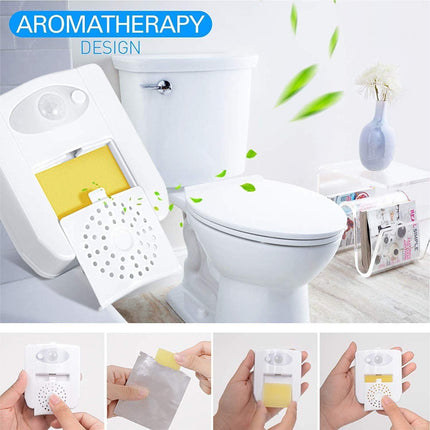 Motion Sensor Toilet Night Light with Aromatherapy Diffuser - 16 Colour Changing LED Bowl Lamp - Smart Activated Bathroom Air Freshener and Night Safety Light.