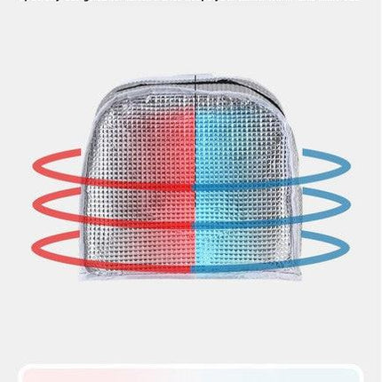 Large Insulated Lunch Bag with Shoulder Strap - Black and White Stripe Thermal Cooler Tote for Work, School or Beach Picnics - Waterproof 600D Oxford Fabric.