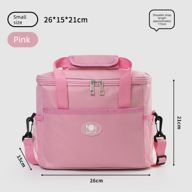 Insulated Lunch Bag Thermal Cooler Tote with Adjustable Shoulder Strap Waterproof Lining for Work School & Picnics Pink Small.