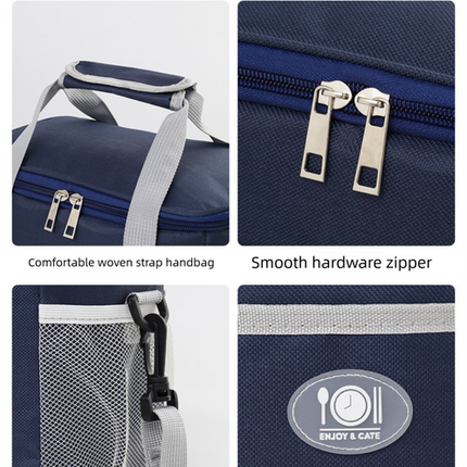 Large Insulated Cooler Bag Thermal Lunch Tote 16L Capacity with Adjustable Shoulder Strap for Picnics Camping & Work Black.