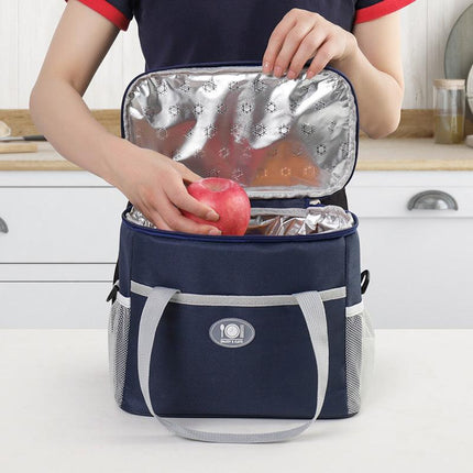 Large Insulated Cooler Bag Thermal Lunch Tote 16L Capacity with Adjustable Shoulder Strap for Picnics Camping & Work Pink.