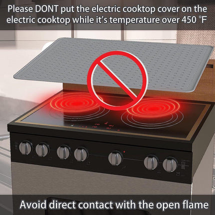 Silicone Stove Top Cover 71x50x0.3cm Heat Resistant Electric Cooktop Protector Mat for Kitchen Benchtop and Laundry Dark gray.