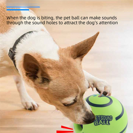 2 Pack Interactive Dog Giggle Ball Set 11cm - Green Wobble Sound Toy & White Glow in the Dark Luminous Ball - No Batteries Required for Small to Medium Dogs.