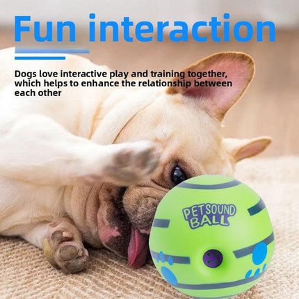 2 Pack Interactive Dog Giggle Ball Set 11cm - Green Wobble Sound Toy & White Glow in the Dark Luminous Ball - No Batteries Required for Small to Medium Dogs.