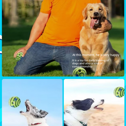 2 Pack Interactive Dog Giggle Ball Toy 8.8cm - Wobble Sound Fetch Toy for Puppies & Small to Medium Dogs - No Batteries Required - Green.