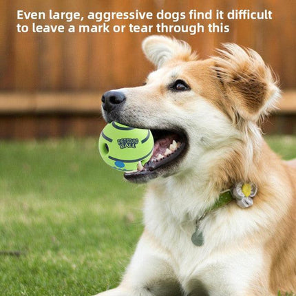 2 Pack Interactive Dog Giggle Ball Toy 8.8cm - Wobble Sound Fetch Toy for Puppies & Small to Medium Dogs - No Batteries Required - Green.