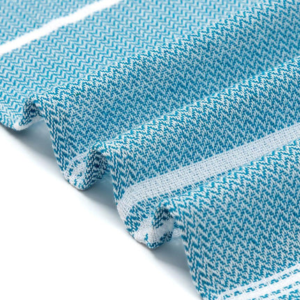 3 Pack Turkish Style Beach Towel Set 90x180cm - Quick Dry Lightweight Large Peshtemal Bath Sheet with Tassels - Brown, Blue&Orange.