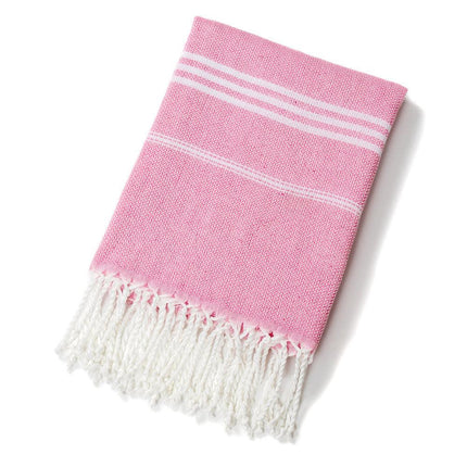 3 Pack Turkish Style Beach Towel Set 90x180cm - Quick Dry Lightweight Large Peshtemal Bath Sheet with Tassels - Emerald green, Light Gray & Pink.