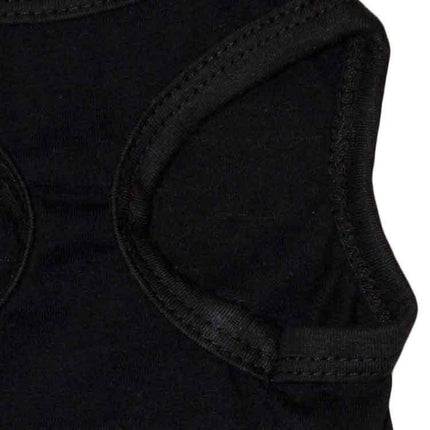 2 Pack Security Pet Vest Size S - Black Cotton Dog T-Shirt for Small Dogs Puppies & Cats - Summer Sleeveless Apparel with White Lettering.