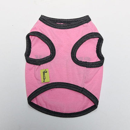 2 Pack Cotton "Security" Dog Vest Size M - Breathable Summer Tank Top - Black with Yellow Trim & Pink with Black Trim for Small Pets.