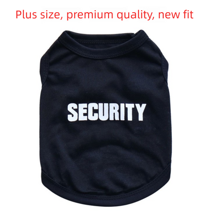 2 Pack "SECURITY" Pet Vest Set - 1 Black & 1 Yellow with Orange Trim - Breathable Cotton Dog T-Shirt Summer Apparel - Size XL (Chest 56cm).