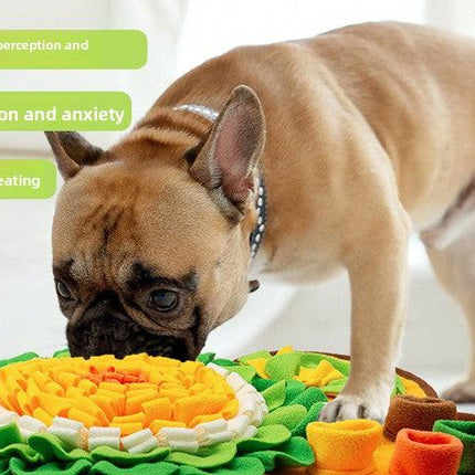 Interactive Dog Snuffle Mat Bone Shape 64x43cm - Slow Feeder & Foraging Puzzle Toy - Golden Yellow Fleece Nosework Pad for Anxiety Relief & Mental Stimulation.
