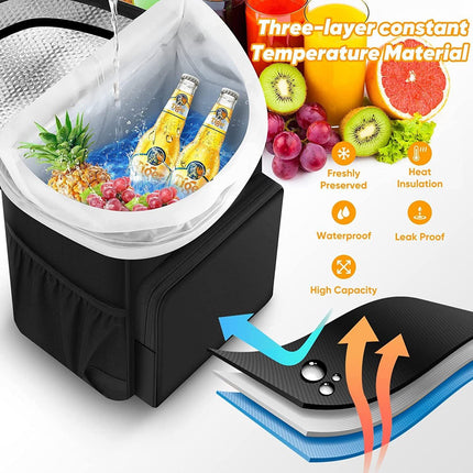 Large 45 Can Insulated Cooler Backpack for Picnic, Beach, and Camping in Australia - 36H Cooling, Waterproof Oxford Cloth, Black.
