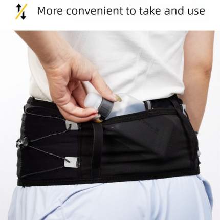 WRELS Trail Running Waist Belt - Lightweight Mesh Hydration Pack with Trekking Pole Holder - Anti-Bounce Phone Storage for Marathon & Hiking - Gray Size L (85-110cm).