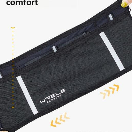 WRELS Trail Running Waist Belt - Lightweight Mesh Hydration Pack with Trekking Pole Holder - Anti-Bounce Phone Storage for Marathon & Hiking - Gray Size L (85-110cm).