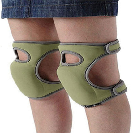 Waterproof Garden Knee Pads High Density EVA Foam Cushion for Weeding & Cleaning Adjustable Neoprene Straps Dark Green 1 Pair.