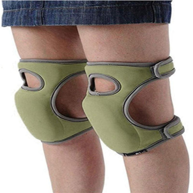 Waterproof Garden Knee Pads High Density EVA Foam Cushion for Weeding & Cleaning Adjustable Neoprene Straps Dark Green 1 Pair.
